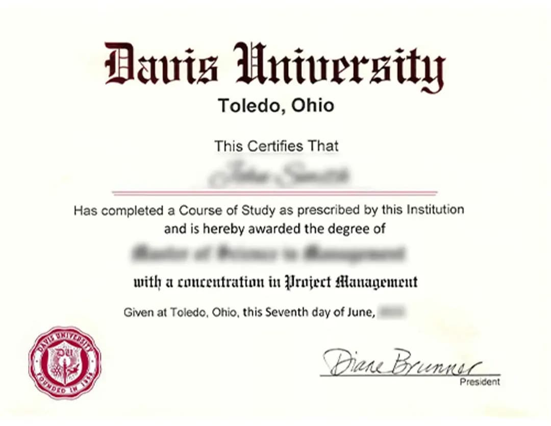 Davis University Certificate