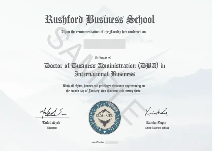 Rushford Business School Online Certificate
